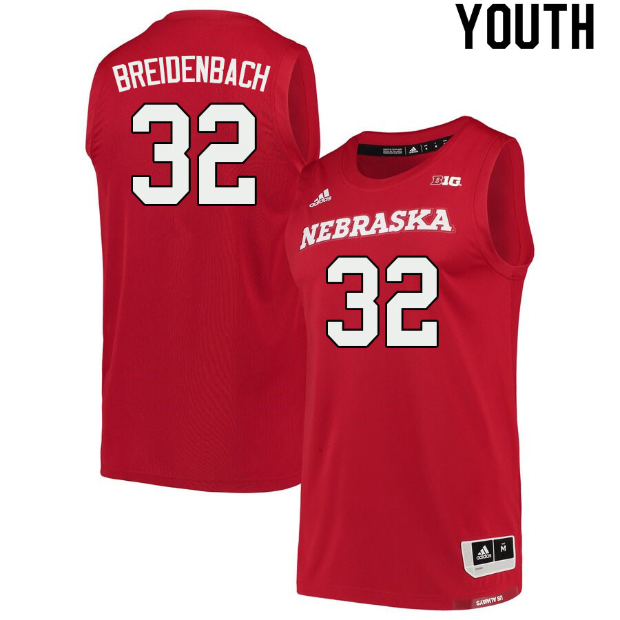 Youth #32 Wilhelm Breidenbach Nebraska Cornhuskers College Basketball Jerseys Sale-Scarlet